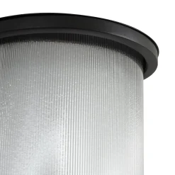 Lindby LED-ulkoseinävalaisin Calvik, musta, uurrettu, IP44