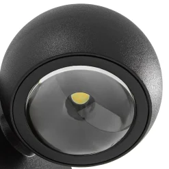 Lindby LED-ulkoseinävalaisin Focra, musta, 2-lamppuinen, CCT, IP54