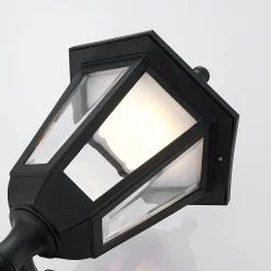 Lindby LED-ulkoseinävalaisin Iavo, sensori, musta, lyhty