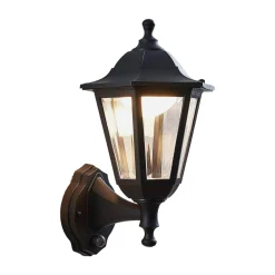 Lindby LED-ulkoseinävalaisin Iavo, sensori, musta, lyhty
