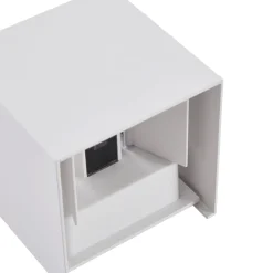 Lindby LED-ulkoseinävalaisin Nivar, kulmikas, valkoinen, 10 cm, IP54