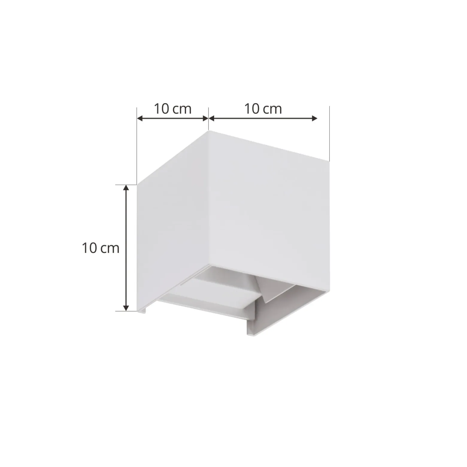 Lindby LED-ulkoseinävalaisin Nivar, kulmikas, valkoinen, 10 cm, IP54