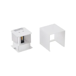 Lindby LED-ulkoseinävalaisin Nivar, kulmikas, valkoinen, 10 cm, IP54