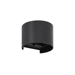 Lindby LED-ulkoseinävalaisin Nivar, pyöreä, musta, IP54