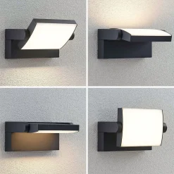 Lindby LED-ulkoseinävalaisin Sherin, sarja 2 kpl, kääntyvä
