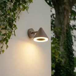 Lindby LED-ulkoseinävalaisin Soran, ruskea, metalli, IP44