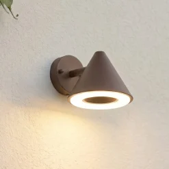 Lindby LED-ulkoseinävalaisin Soran, ruskea, metalli, IP44