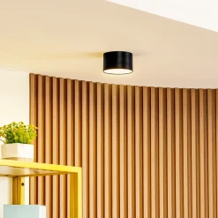 Lindby LED-valonheitin Nivoria, 11 x 7 cm, musta, metallia