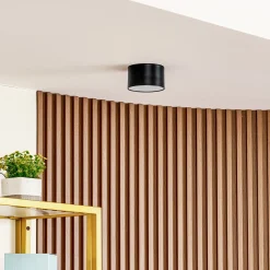 Lindby LED-valonheitin Nivoria, 11 x 7 cm, musta, metallia