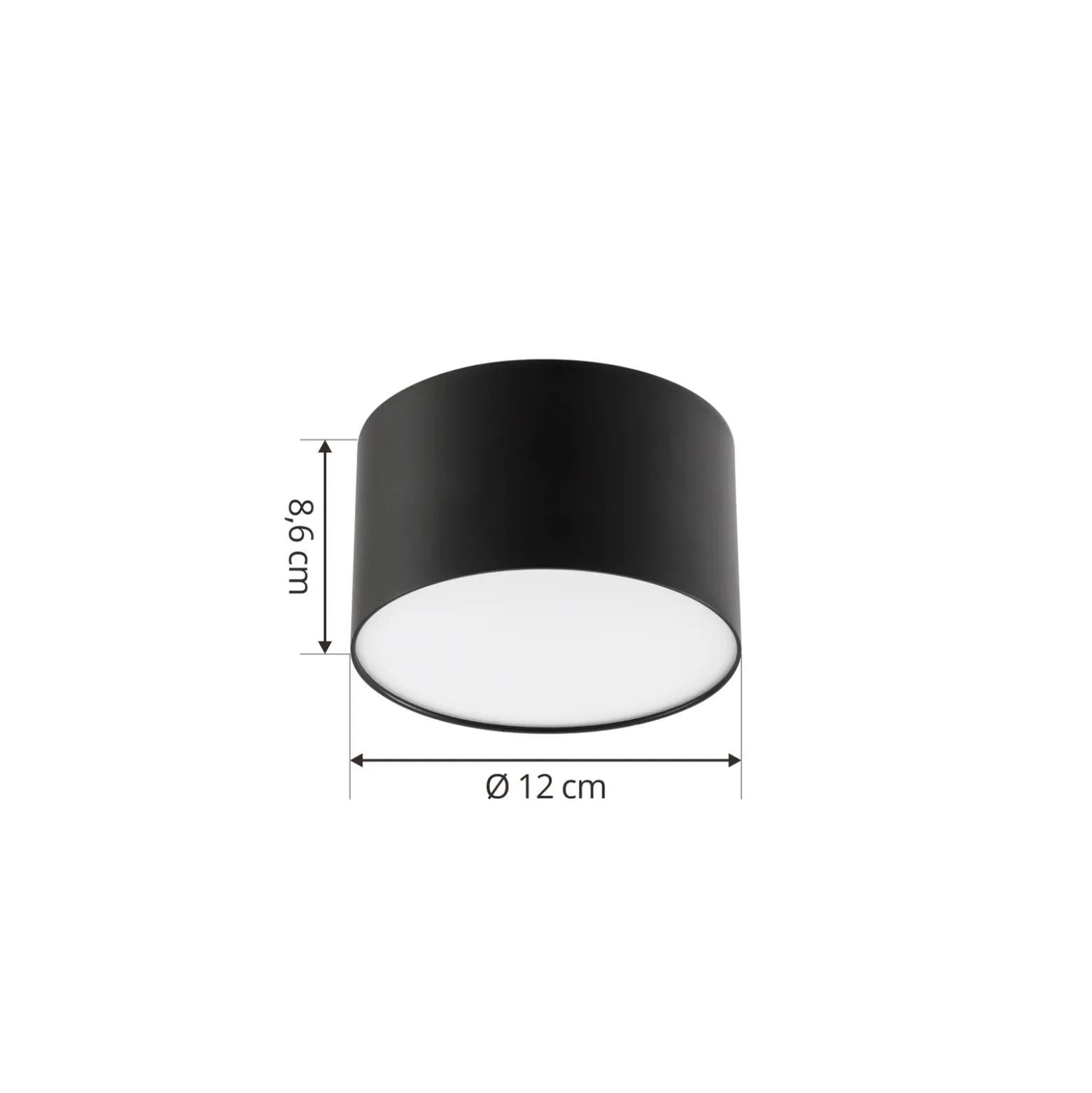 Lindby LED-valonheitin Nivoria, 11 x 7 cm, musta, metallia