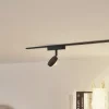 Lindby LED-valonheitin 48 V Lumaro, musta, Ø 7,3 cm, alumiini, himmennettävä