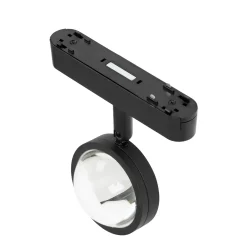 Lindby LED-valonheitin 48 V Lumaro, musta, Ø 7,3 cm, alumiini, himmennettävä