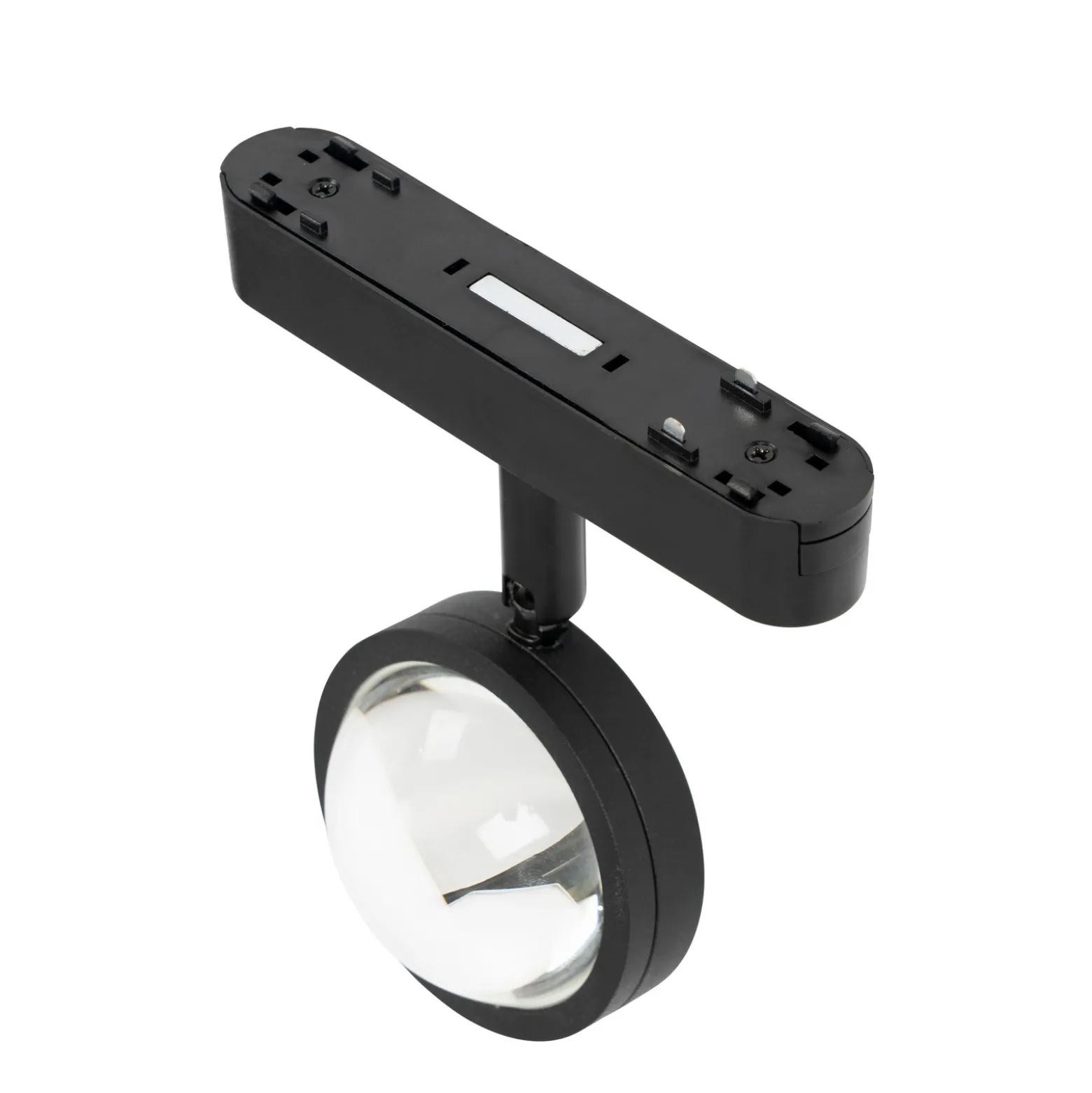 Lindby LED-valonheitin 48 V Lumaro, musta, Ø 7,3 cm, alumiini, himmennettävä