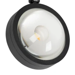 Lindby LED-valonheitin 48 V Lumaro, musta, Ø 7,3 cm, alumiini, himmennettävä