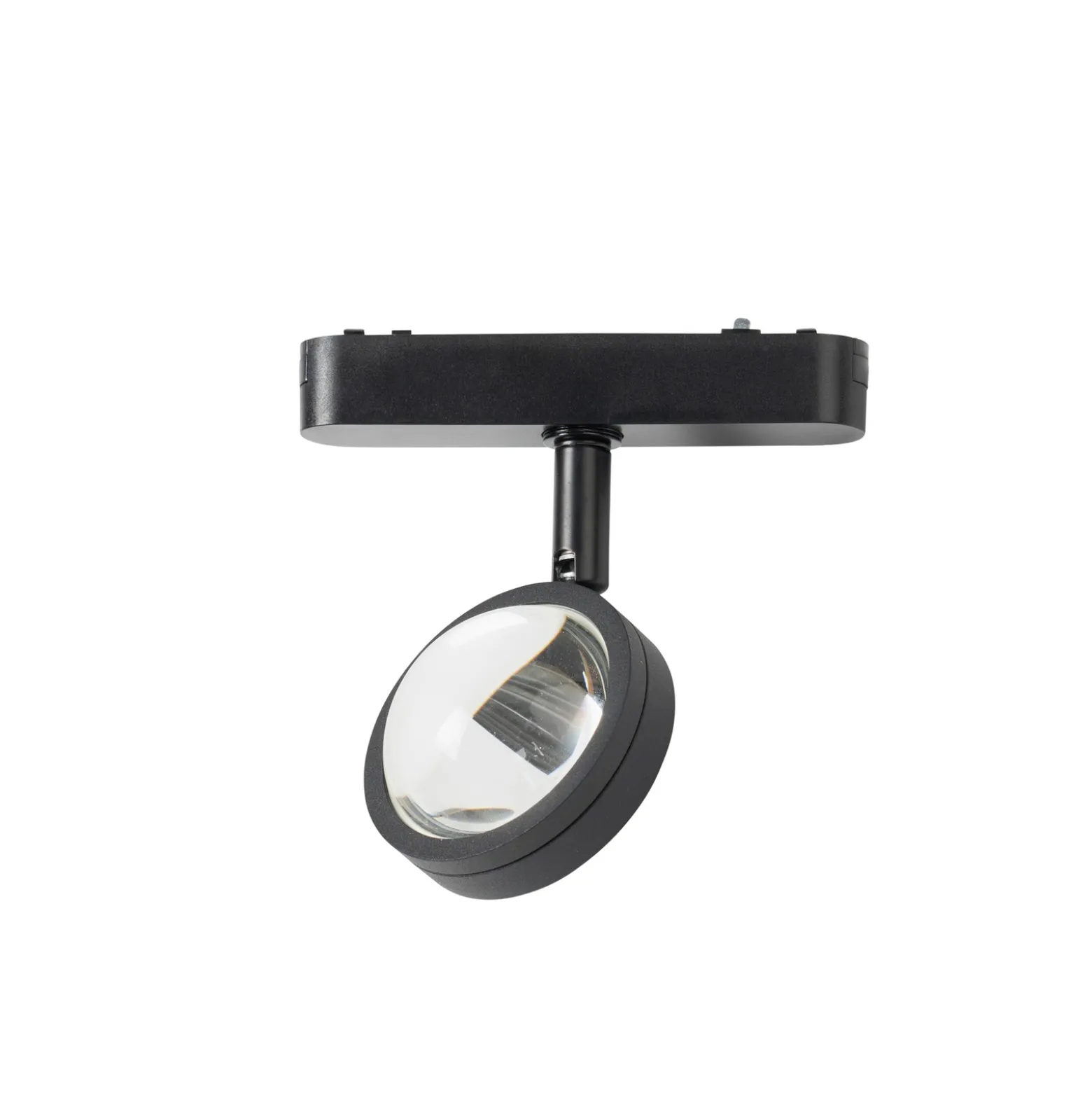Lindby LED-valonheitin 48 V Lumaro, musta, Ø 7,3 cm, alumiini, himmennettävä
