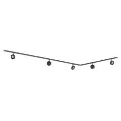 Lindby Linaro -kiskojärjestelmä, halkaisija 9,5 cm, 5-lamppuinen, LED, musta