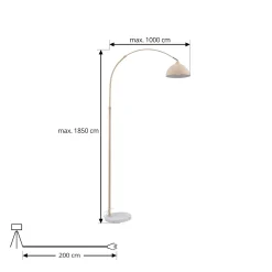 Lindby maavalaisin Tonka, beige, metalli/marmori, 185 cm, E27