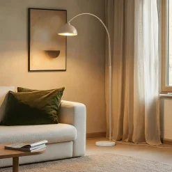 Lindby maavalaisin Tonka, beige, metalli/marmori, 185 cm, E27