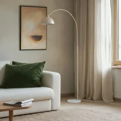 Lindby maavalaisin Tonka, beige, metalli/marmori, 185 cm, E27