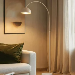 Lindby maavalaisin Tonka, beige, metalli/marmori, 185 cm, E27