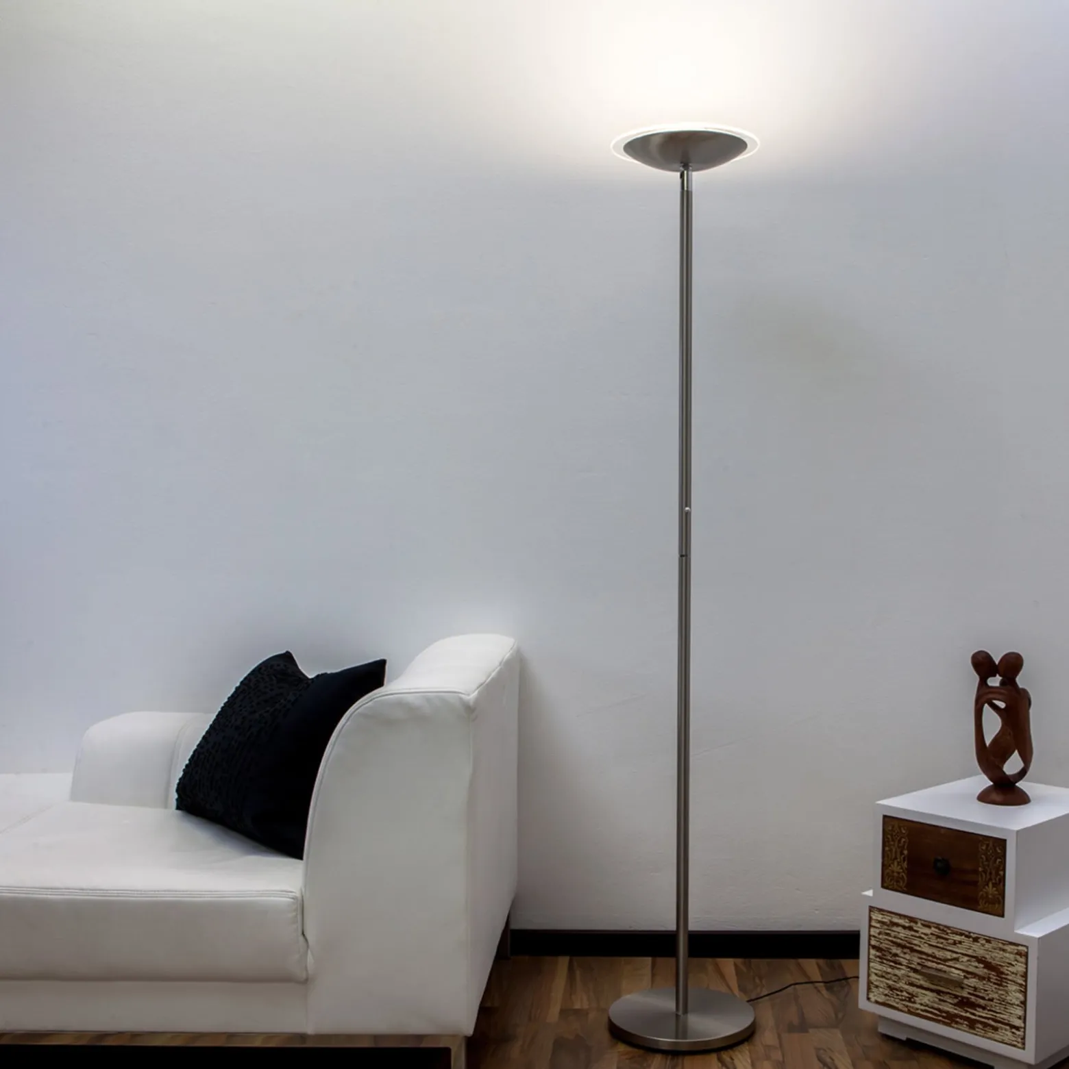 Lindby Malea LED-lattiavalo, nikkelivärinen, himmennettävä, 180 cm