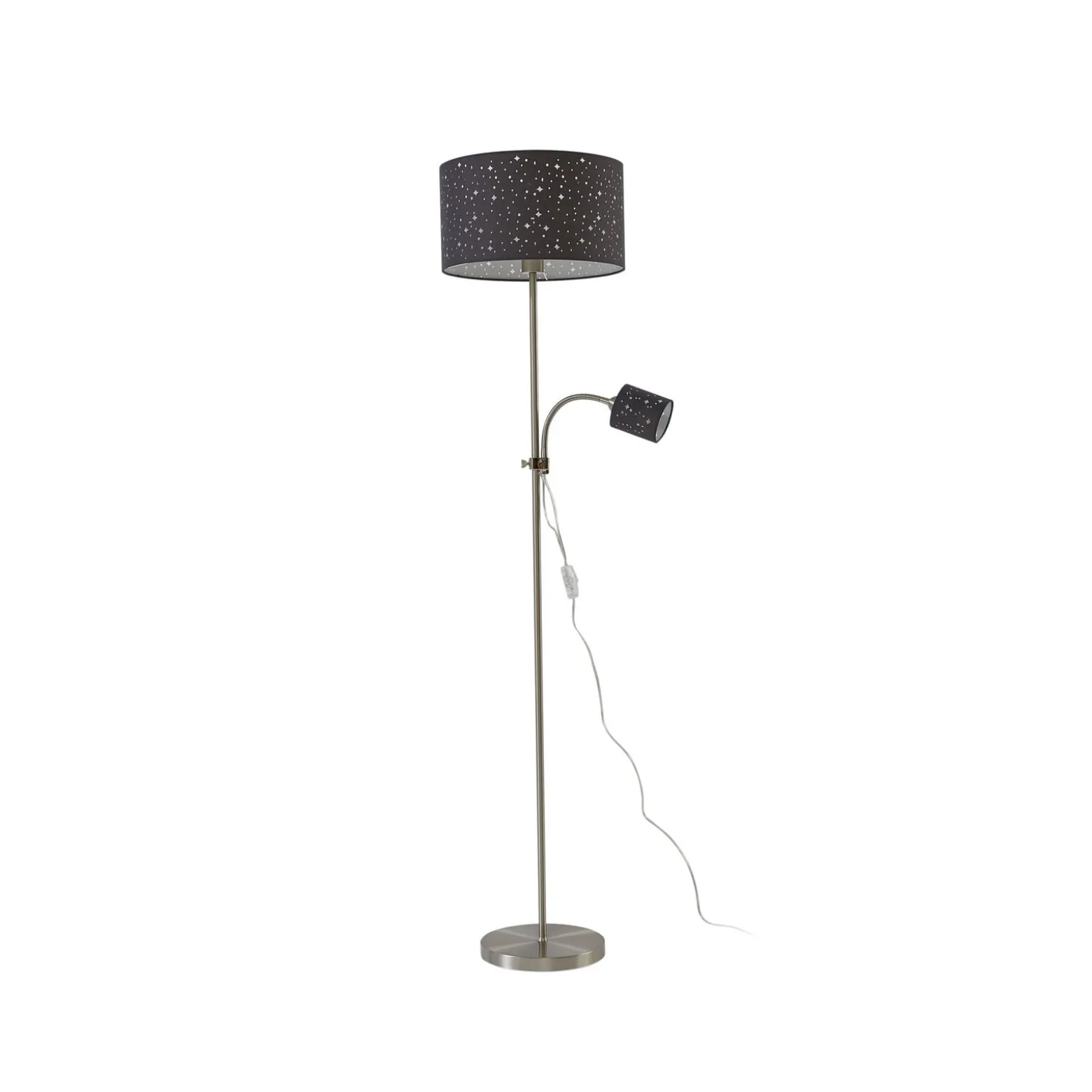 Lindby Melanie lattiavalaisin, harmaa, kangas, Ø 36 cm, 2-valo.