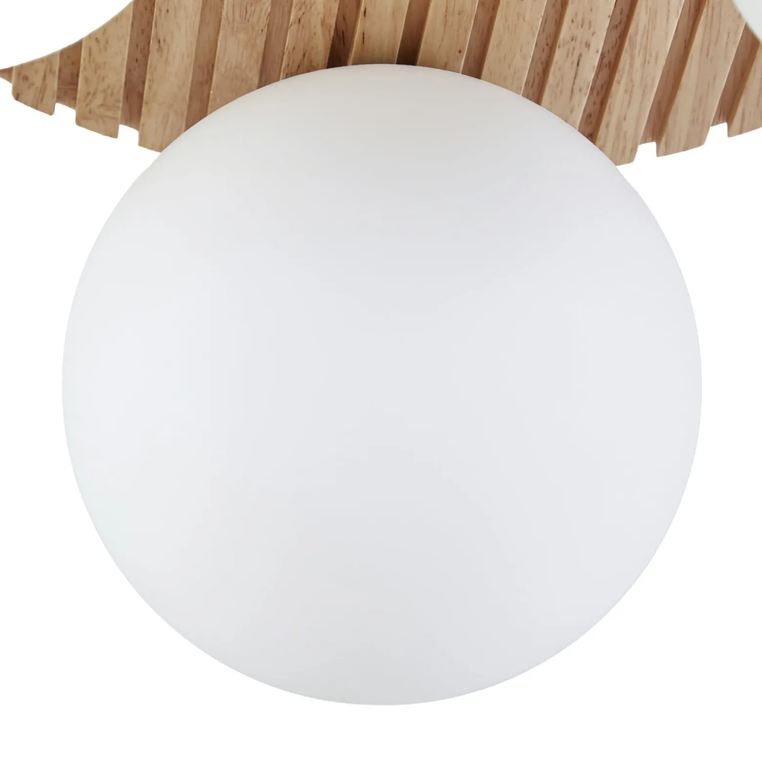 Lindby Mori -kattovalaisin, Ø34 cm, G9, luonnonväri/valkoinen, puu/lasi