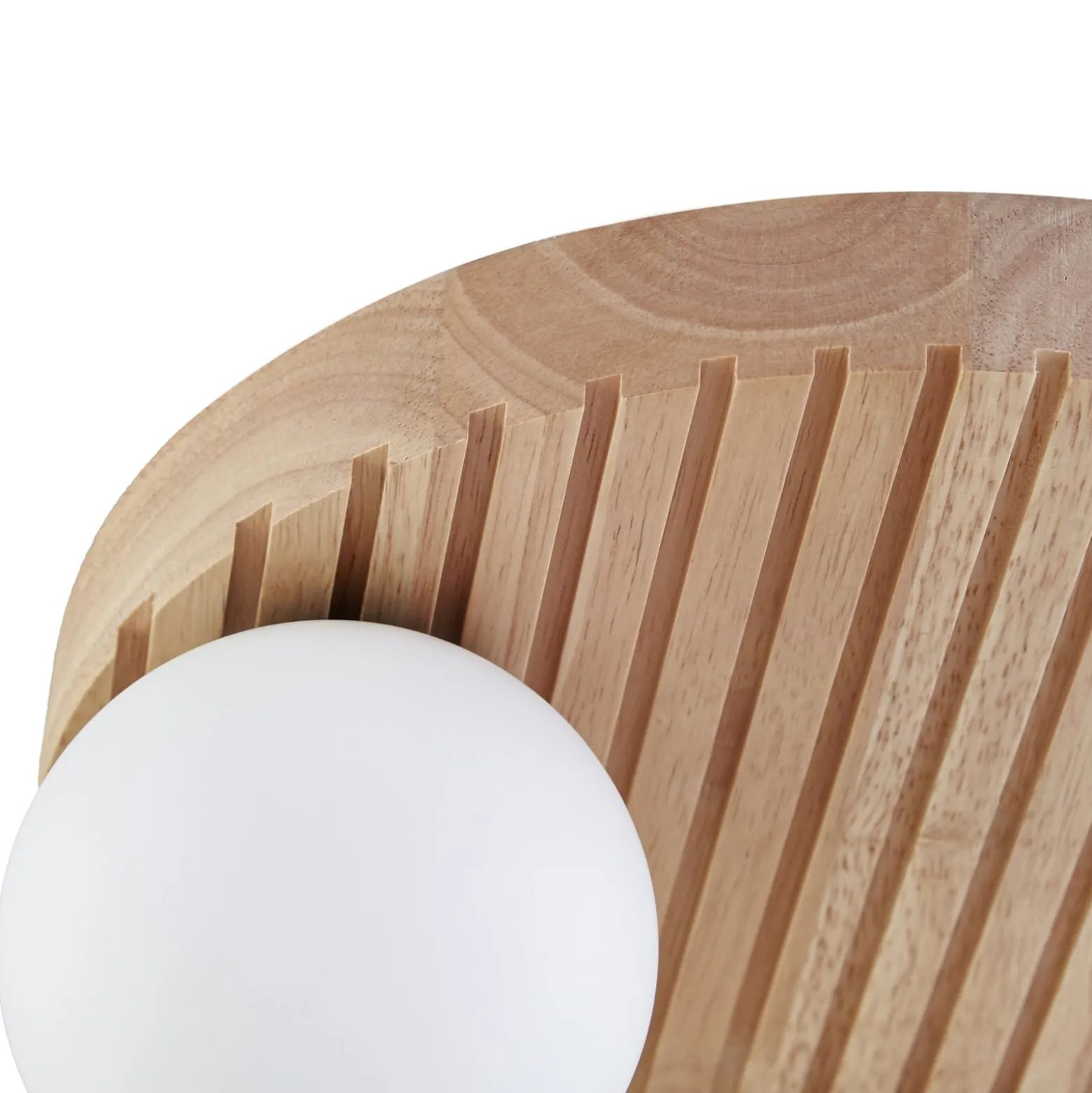 Lindby Mori -kattovalaisin, Ø34 cm, G9, luonnonväri/valkoinen, puu/lasi