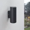 Lindby Nati ulkoseinävalaisin, 22 cm, antrasiitti, IP54, pyöreä