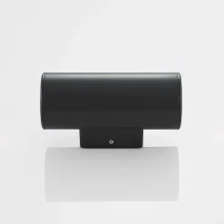 Lindby Nati ulkoseinävalaisin, 22 cm, antrasiitti, IP54, pyöreä