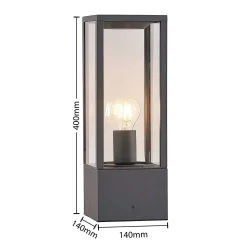 Lindby Peldar -pollarivalaisin, antrasiitti/kirkas, korkeus 40 cm, lasi