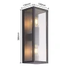 Lindby Peldar ulkoseinävalaisin, kirkas, 2-valo, 38cm, metallia