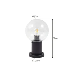 Lindby pollarivalaisin Dangan, musta/kirkas, korkeus 32 cm, lasi