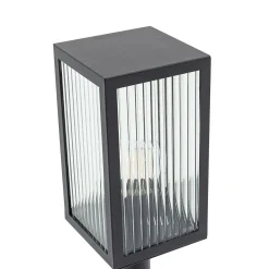 Lindby pylväsvalaisin Bolgar, musta, metalli, lasi, 15 cm