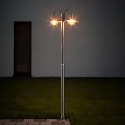 Lindby pylväsvalaisin Damion, 200 cm, 2-valoinen, E27, IP44