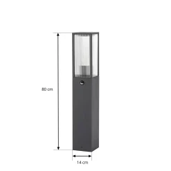 Lindby pylväsvalaisin Peldar, antrasiitti/uurrettu, 80 cm, anturi