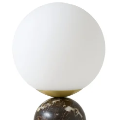 Lindby pöytälamppu Lennes x Eva Söllner, ruskea, marmori, Ø20cm