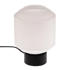 Lindby pöytävalaisin Cagla, valkoinen, lasi, 25 cm korkea, E27