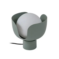 Lindby pöytävalaisin Fiora, vihreä, lasia, metallia, Ø 20 cm