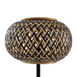 Lindby pöytävalaisin Nerys, musta, bambu, Ø 28 cm
