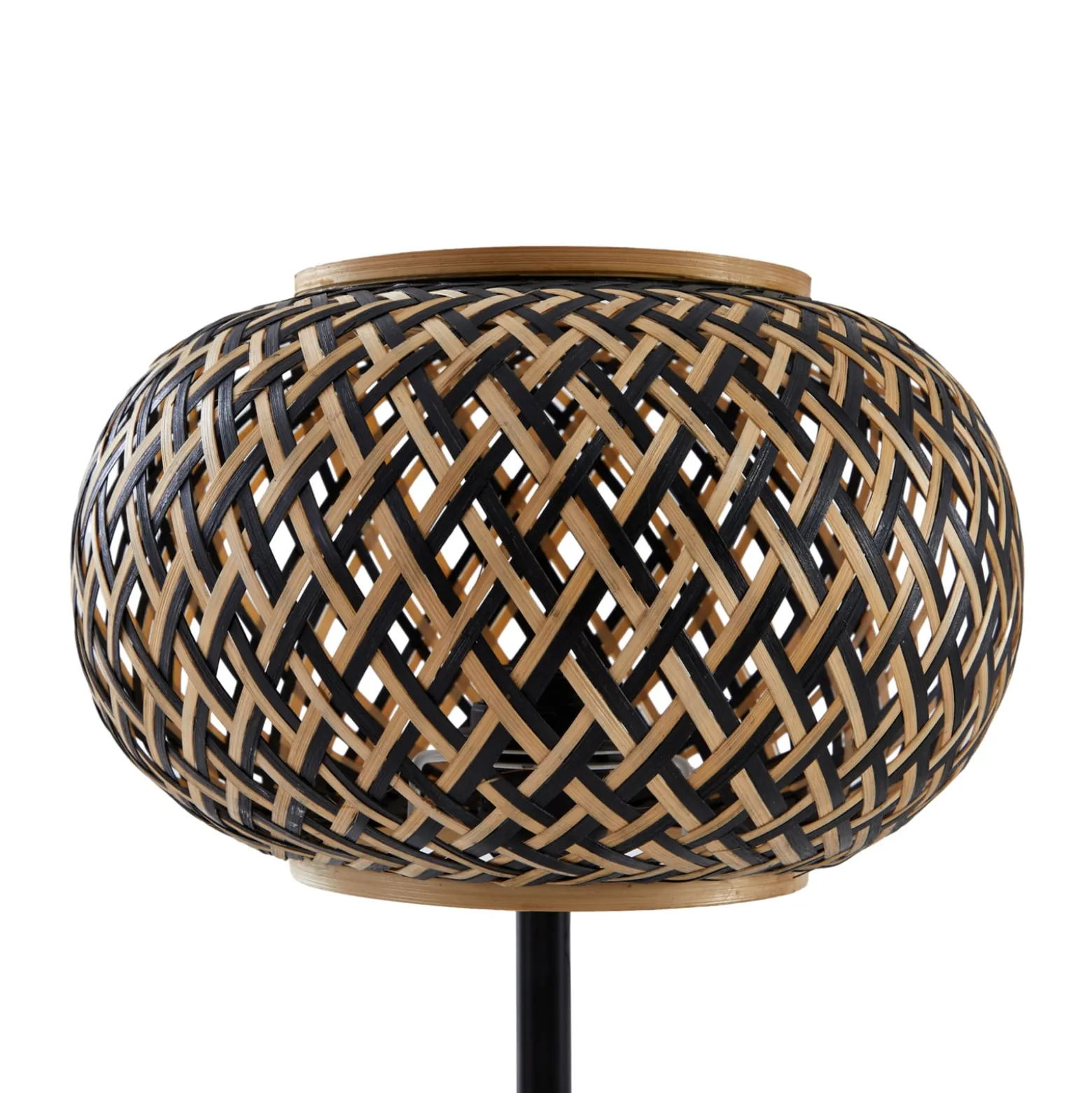 Lindby pöytävalaisin Nerys, musta, bambu, Ø 28 cm