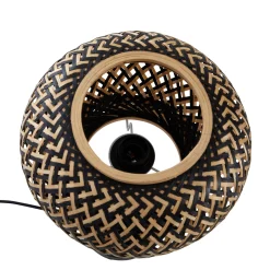 Lindby pöytävalaisin Nerys, musta, bambu, Ø 28 cm