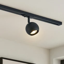 Lindby raidevalaisin Linaro, GU10, Ø 9 cm, musta, 1-vaiheinen