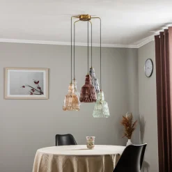 Lindby Riippuvalaisin Belarion, monivärinen, 5-valo, Ø 65 cm