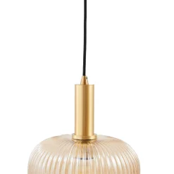Lindby riippuvalaisin Doroteo, 25 cm, 1-lamppuinen, keltainen, lasi