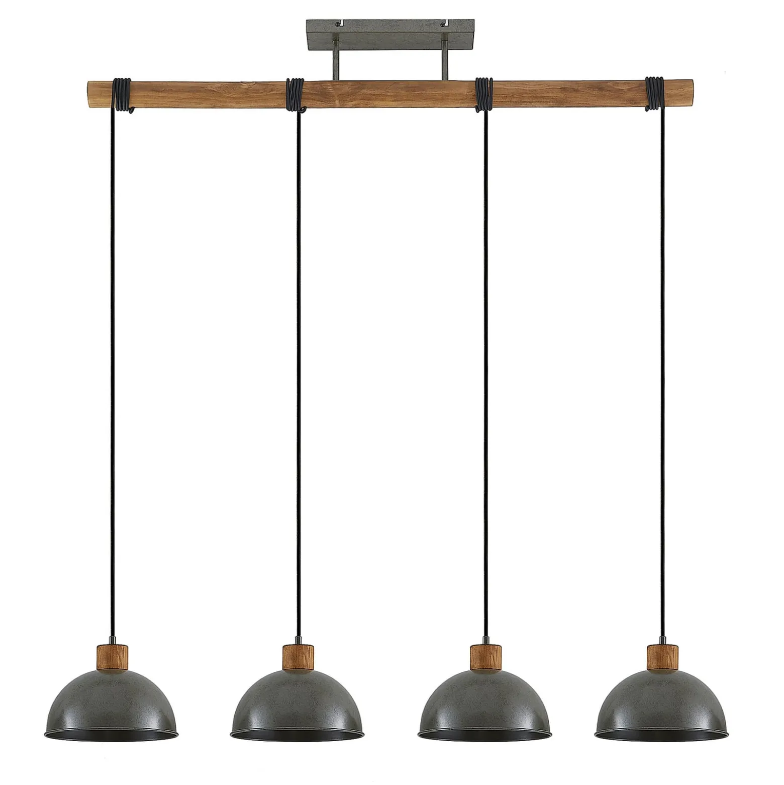 Lindby riippuvalaisin Durbis, 116 cm, 4-valaisin, harmaa, puu, E27