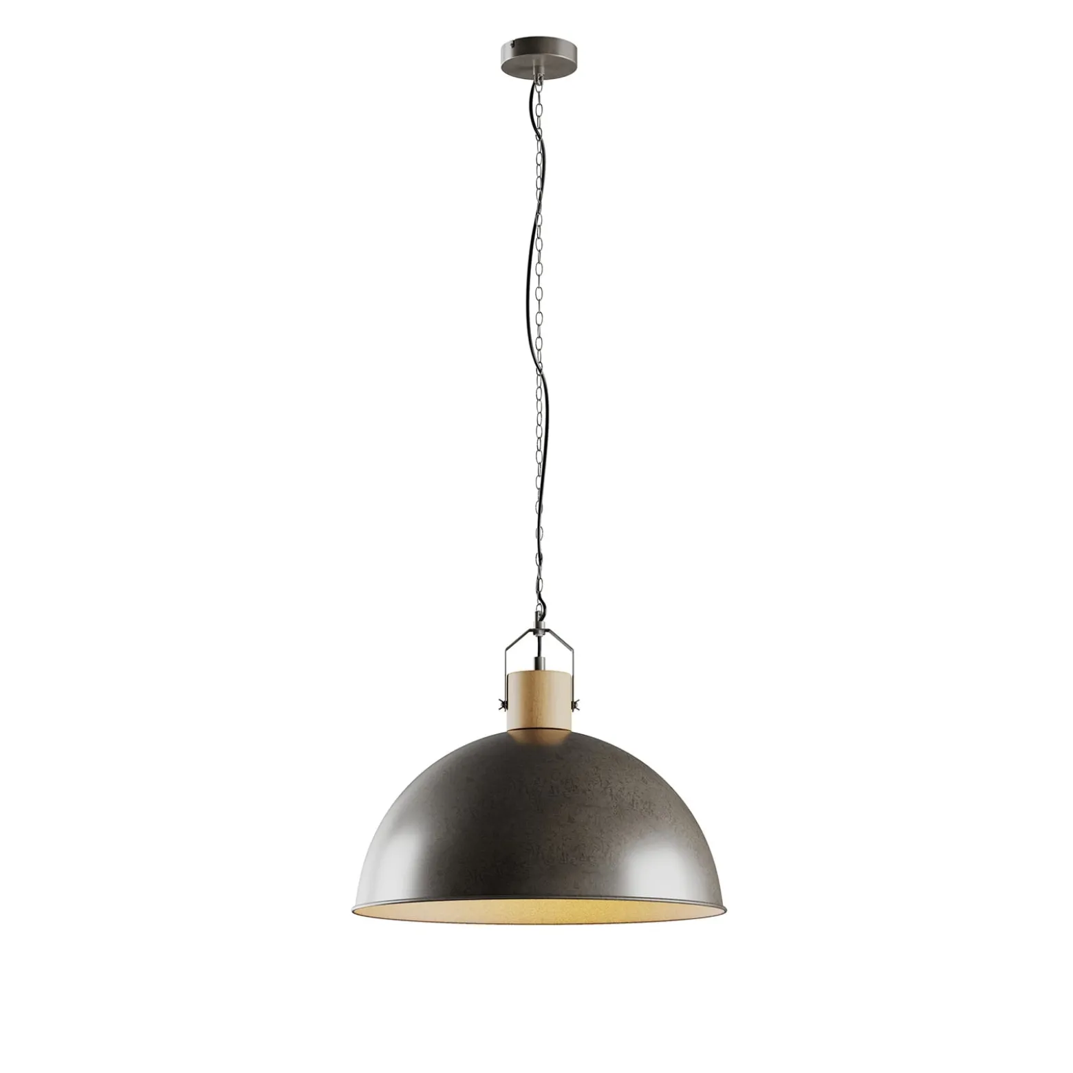 Lindby riippuvalaisin Holgar, vihreä, puu, metalli, Ø 45 cm, E27