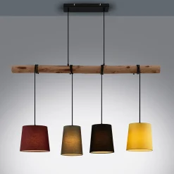Lindby-riippuvalaisin Moskova , värikäs, tekstiili, puu, E27, 116 cm