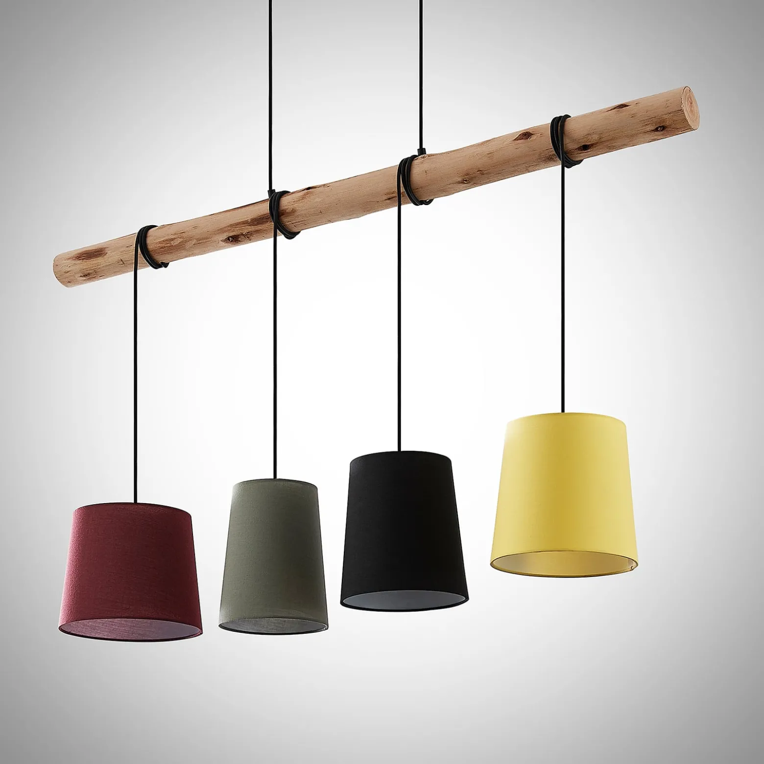 Lindby-riippuvalaisin Moskova , värikäs, tekstiili, puu, E27, 116 cm