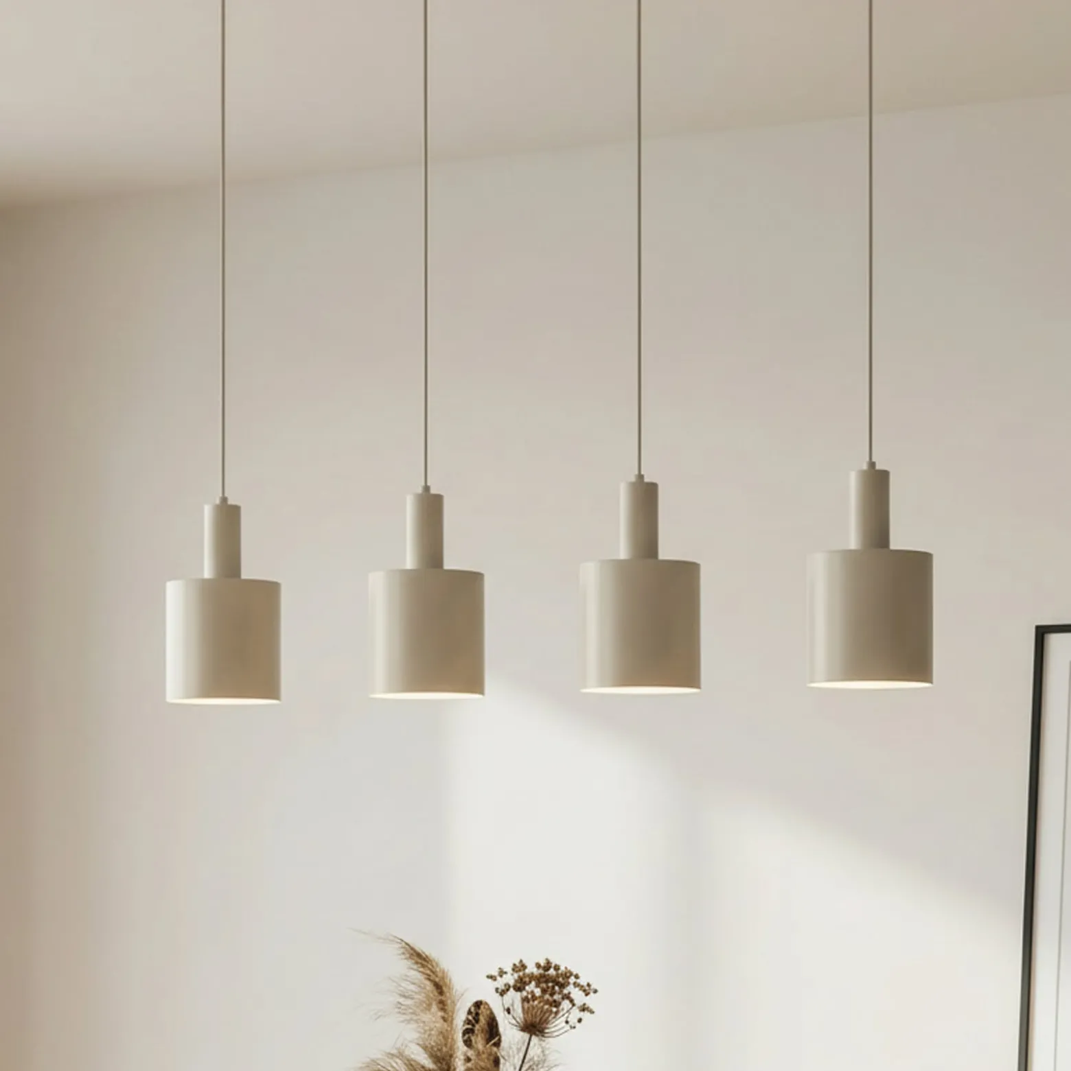 Lindby riippuvalaisin Ovelia, beige, 4-valo, metalli, E27